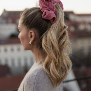 NOVO Spezial edition Rose dots oversized gumica za kosu 100% CO