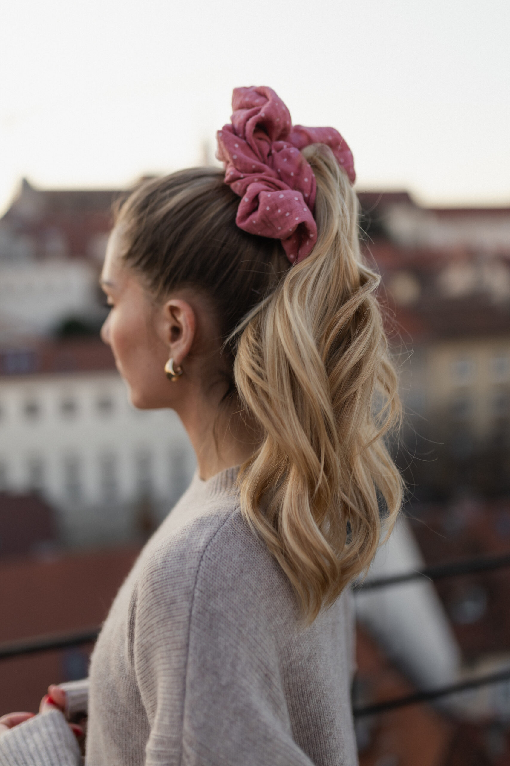 NOVO Spezial edition Rose dots oversized gumica za kosu 100% CO